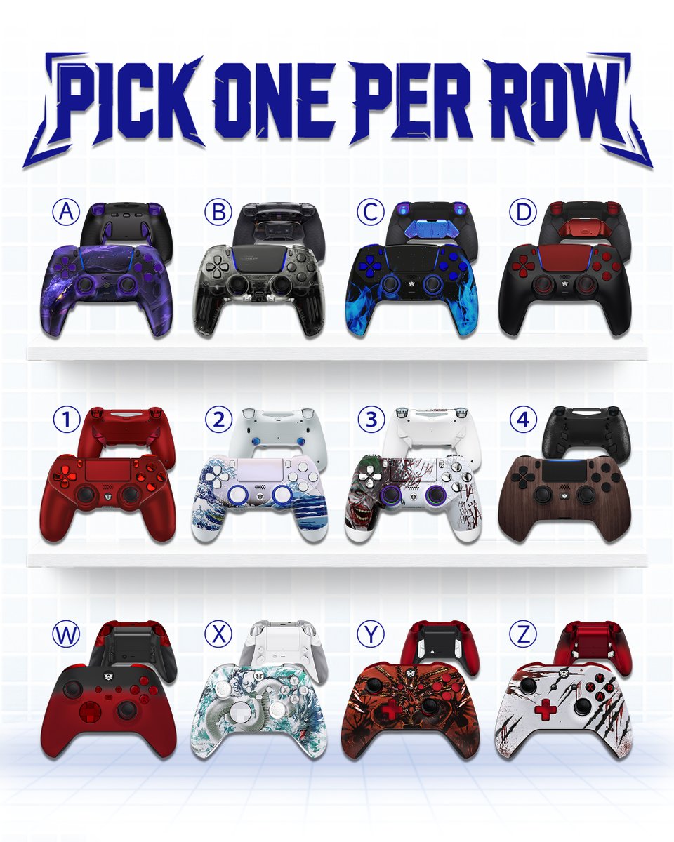 HexController's tweet image. Pick One Per Row