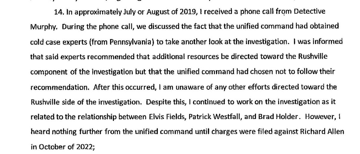 shboogies's tweet image. Cold Case experts(hired by UC) recommended additional resources be focused on the Rushville investigation. Unified command said “nah fck that.”
#FreeRicky #Delphi