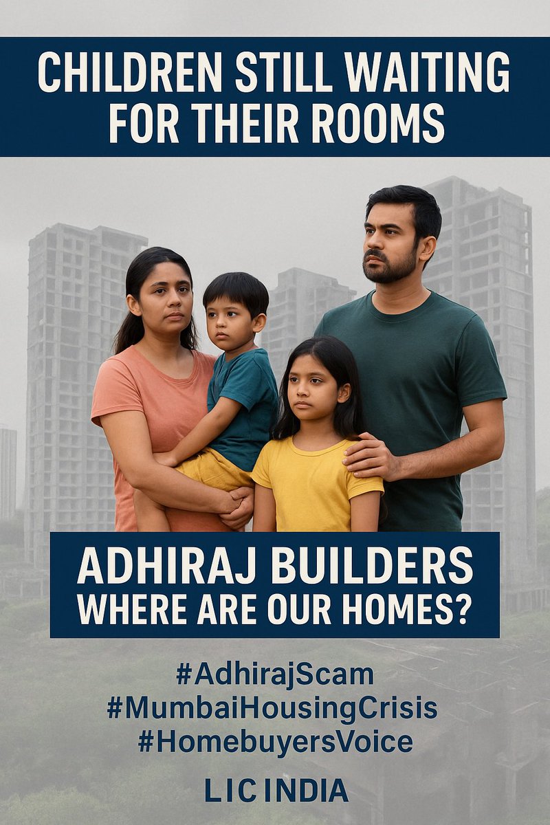sudhish0211's tweet photo. Ten years of trust.
Ten years of EMIs.
Ten years of false promises.
Our dreams turned to dust, our patience into pain, our voices into echoes that no one hears.
We built your profits with our pain — now we demand what is ours.
 #AdhirajScam #HomebuyersVoice #JusticeForFamilies #RERAFailedUs