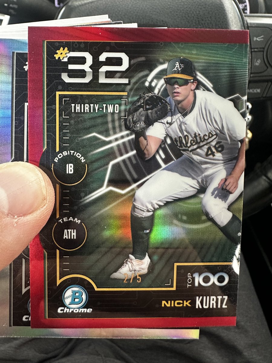 Sure would be cool to own this red /5 Nick Kurtz Bowman card.

Nope sold it for 220 on release.

No one does it like me.