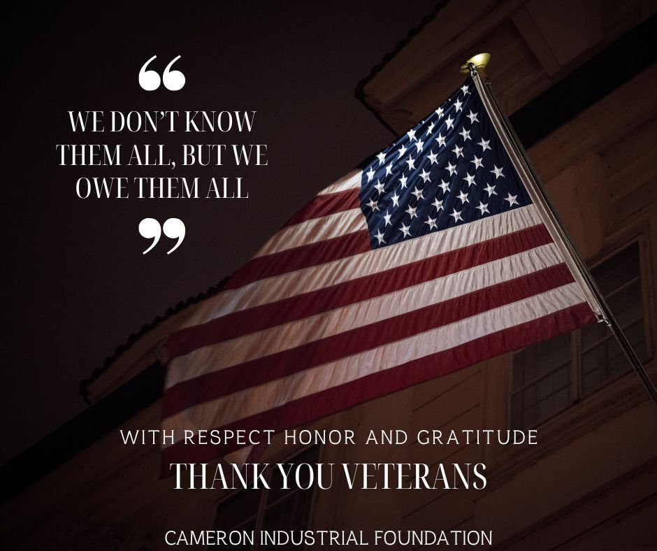 CameronTxEDC's tweet photo. Cameron Economic Development proudly honors the courageous men and women of our armed forces. Your sacrifice and commitment to our freedoms are the foundation of our communities and opportunities. From all of us in Cameron, thank you for your service.#VeteransDay #CameronTX https://t.co/6n3EKHcoBn