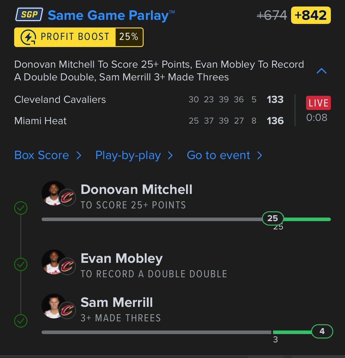 TribeofIndians's tweet photo. Heartbreaking loss, Donavon is a dawg as always. But moolah was made. Bittersweet. 💵💵💵 
#LetEmKnow #ForTheLand #NBA #NBAPicks #NBABetStream #bet #bets #Parlay #ParlayPlay #PicksParlays #ESPN #nbaxespn #Fanduelparlay #fanduel https://t.co/g4Bz7P11IK