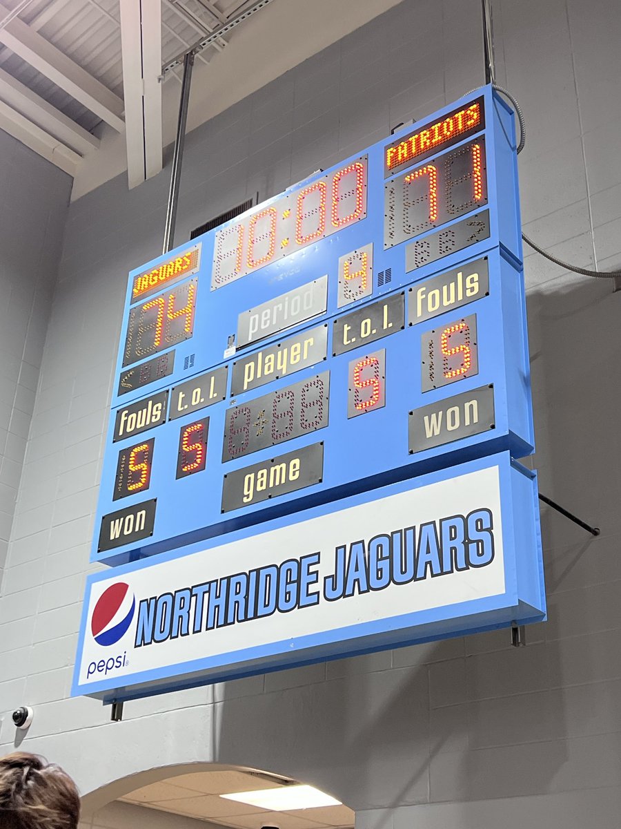 JAGS WIN!!! JAGS WIN!!! JAGS WIN!!!

Jags outscore the Patriots 10-7 in OT2 to claim the 74-71 home opener Victory.

FINAL
Homewood Patriots 71
Northridge Jaguars 74

<a href="/garyharris_wvua/">Gary L. Harris</a> <a href="/WVUA23Sports/">WVUA 23 Sports</a> <a href="/NorthridgeHoops/">Northridge Hoops</a>