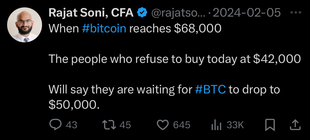 moonseed16's tweet photo. @rajatsoni And they’ll still be on the sidelines, citing a preferred price from several crashes ago as their future point of entry. https://t.co/YhU3NBaHtF