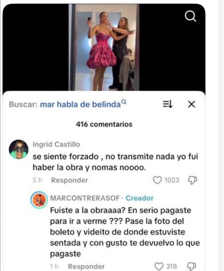 Mar Contreras no acepta críticas del público de la obra "Mentiras" y así se les va encima 😮 <a href="/LaPortadaAI1/">Digital Medio. Espectáculos &Entretenimiento</a> <a href="/gouproducciones/">Gou Producciones</a> <a href="/Hugomaldonadotv/">Hugo Alexander Maldonado</a> <a href="/anamaalvarado/">Ana María Alvarado</a> <a href="/vegabiestro/">JOANNA VEGA-BIESTRO</a> <a href="/saleelsoltv/">Sale el Sol ☀️</a> @lacomadritasoy <a href="/vayavayatv/">Vaya Vaya</a>