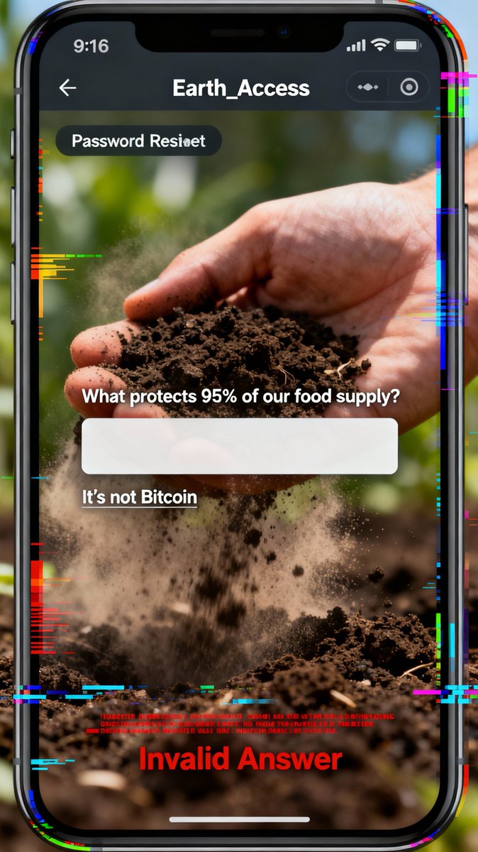 SaveSoilSourav's tweet photo. Forgot your planet's password? Here's a hint: it’s literally under your feet. 🔐🌱 #PasswordReset #SaveSoil #SecurityQuestion https://t.co/Z4BOXVcqOE