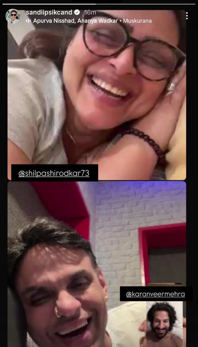 Karan on video call with #ShilpaShirodkar and #SandiipSikcand 🫶

#KaranVeerMehra #KaranVeerMehra𓃵 #KVMFanmily #KVMNation <a href="/KaranVeerMehra/">Karan Veer Mehra</a>