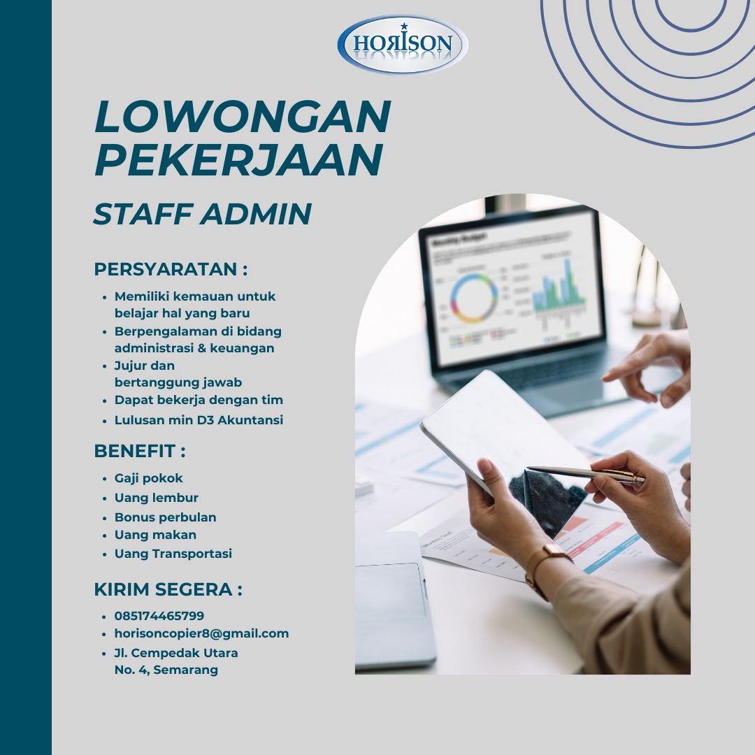 lokersemarang's tweet image. 📢 WE ARE HIRING!
Horison Semarang membuka kesempatan berkarier untuk posisi Staff Admin ✨

📩 Kirim Lamaran ke:
📞 085174465799
📧 horisoncopier8@gmail.com
📍 Jl. Cempedak Utara No. 4, Semarang

#LowonganKerja #LokerSemarang #LokerAdmin #LokerAkuntansi #infoloker #bagiloker