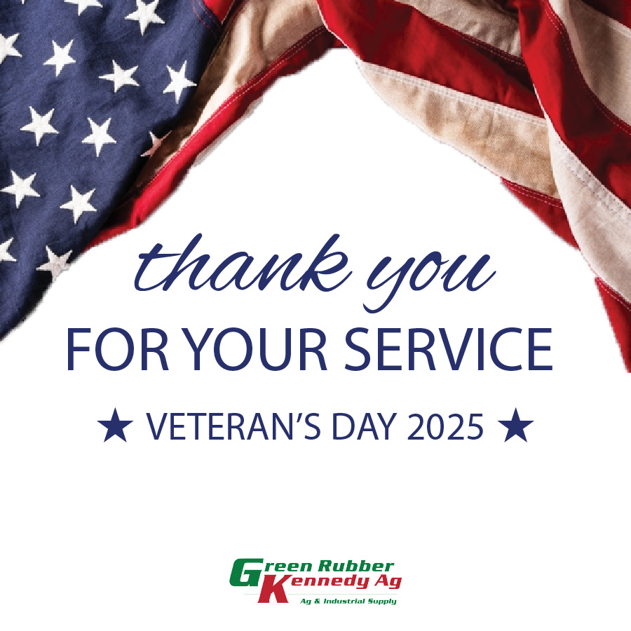 We honor the service an sacrifice of Veteran's everywhere. Happy Veteran's Day from Green Rubber-Kennedy Ag!