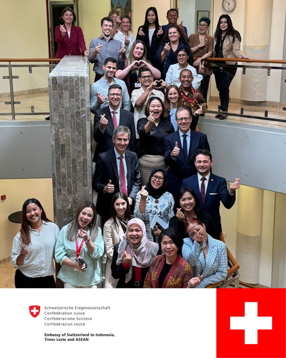 SwissAmbID's tweet photo. We were pleased to welcome Amb. Markus Leitner, Asst. State Secretary for Asia &amp; the Pacific of 🇨🇭, on his official visit to Jakarta.

Day 1 featured engaging talks with regional experts — reaffirming 🇨🇭’s commitment to ASEAN and lasting partnerships in Southeast Asia. 🌏🤝 https://t.co/bwNzhxZj2F