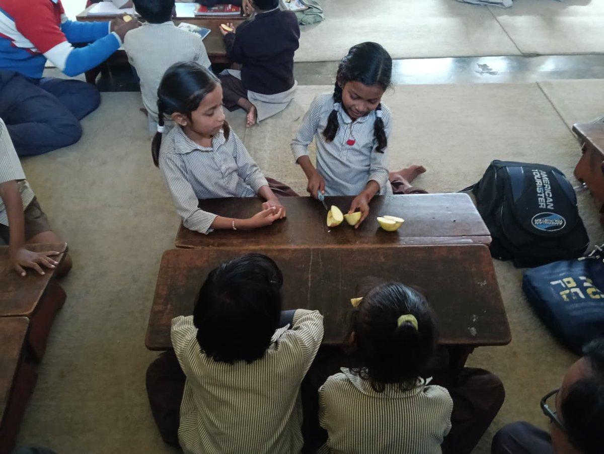 projectmala's tweet image. Class 2 students had a juicy time learning about halves and quarters using apples.
They loved exploring fractions and understanding the concept of 1/2 and 1/4 in a deliciously hands-on way.

#FractionFun #AppleLearning #Class2 #EarlyPrimary #NationalEducationDay
