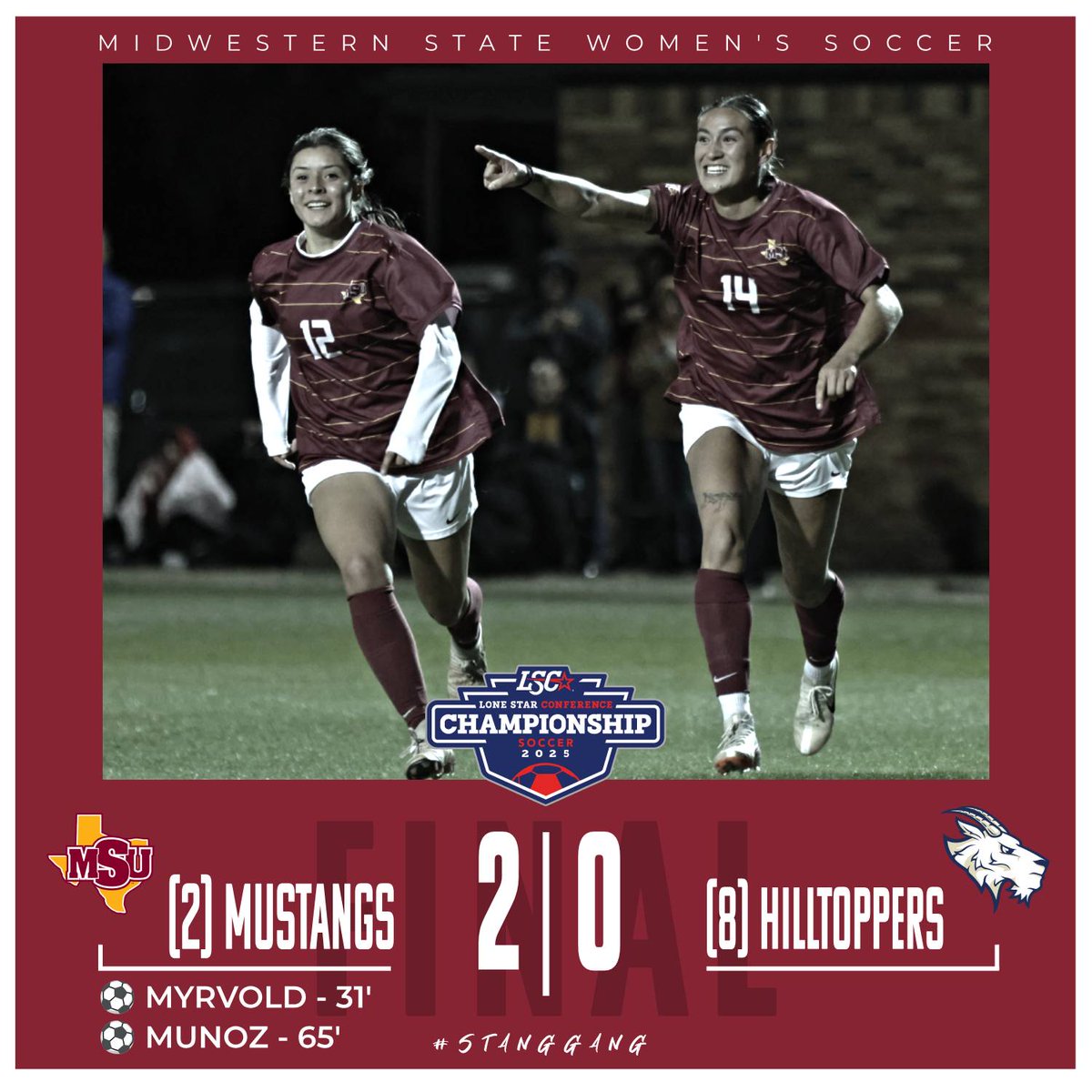 ⚽️MUSTANGS WIN!!!!

<a href="/MSUTXWSoc/">Midwestern State Women’s Soccer</a> scores once in each half to see off St. Edward's in Lone Star Conference Quarterfinal. The (2) Mustangs will now face (3) Texas Woman's in Dallas, Texas at a neutral site on Thursday.

#StangGang
