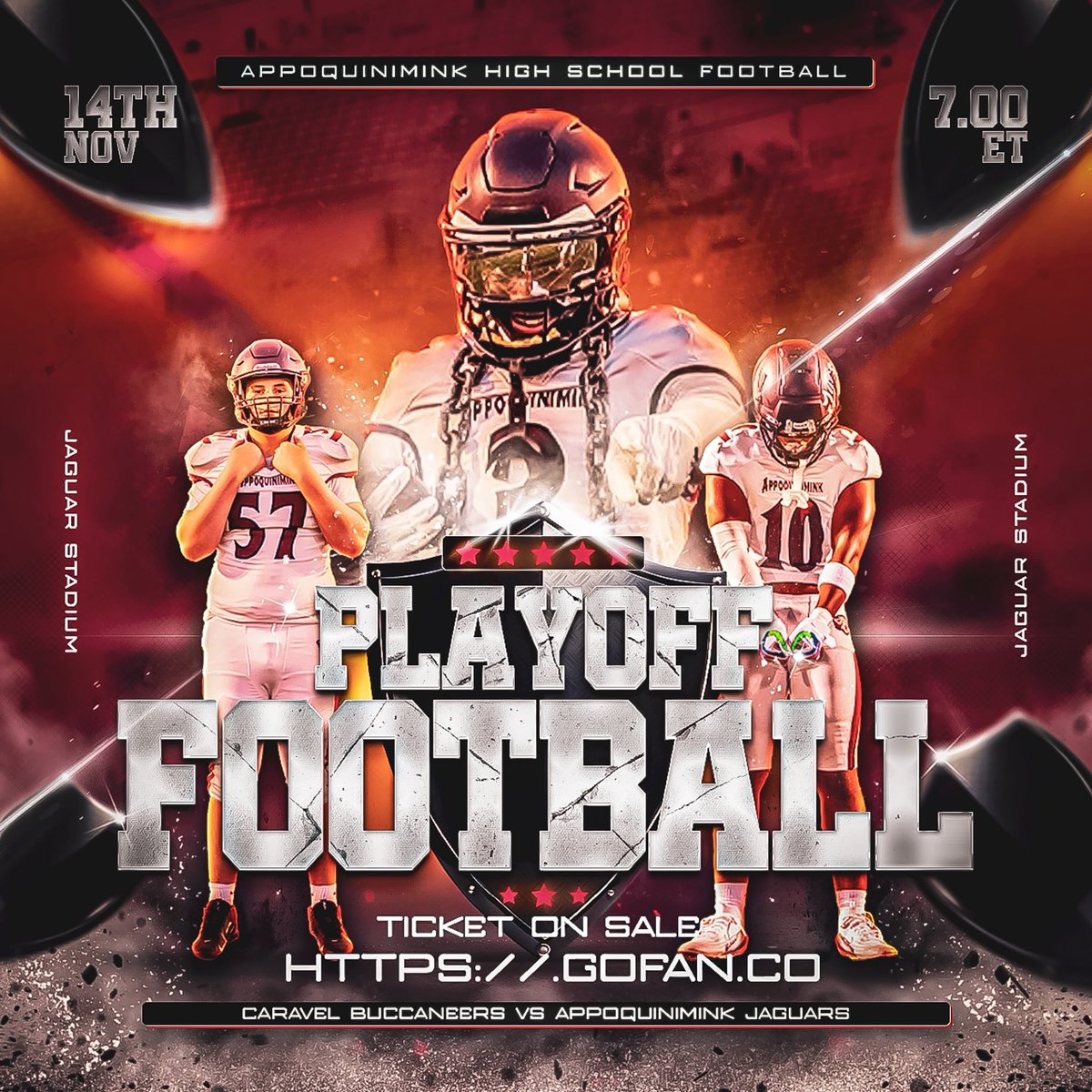 SeanGreeneWDEL's tweet photo. If the Caravel vs. Appoquinimink playoff game is as good as the game promotional art work done by their design teams, we're in for a classic on Friday Night. (I know Caravel's is @dresmith, Appo's feel free to shout them out) #DelHS #NetDE https://t.co/GvmIR5BjXZ