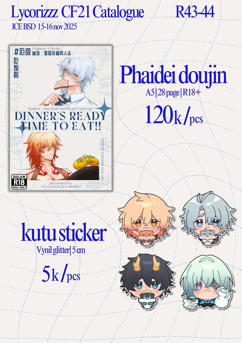 Lycorizzz_'s tweet photo. [🩷&amp; RT's appreciated!] 
here is my OTS catalogue for #CF21 !! 
📍 CHUCHULOGY R 43-44   
🗓️ Both Days   
 WOL TRADE AVAILABLE!!    #cf21catalogue #HonkaiStarRail #FFXIV #CF21WoLTrade #hsr https://t.co/IzSzC5w4fL