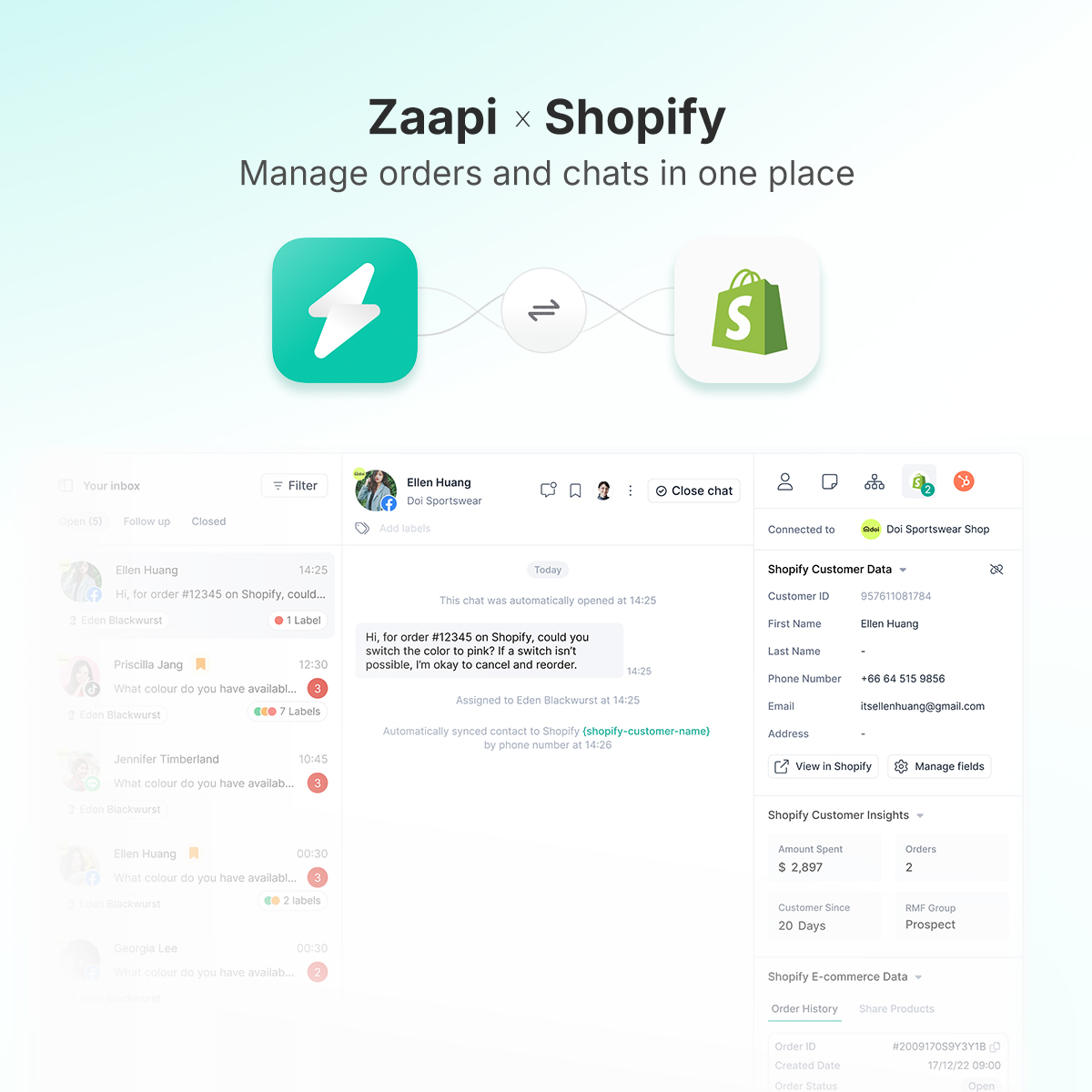 Zaapi_Official's tweet image. 💚 Zaapi x Shopify
Our Shopify integration is live!

See order details, share products, take actions, automate follow-ups, and let AI handle routine requests.

Simple workflows. Faster replies. Better CX.

👉 Check here: zaapi.com/integrations 

#Zaapi #Shopify #CX #Ecommerce