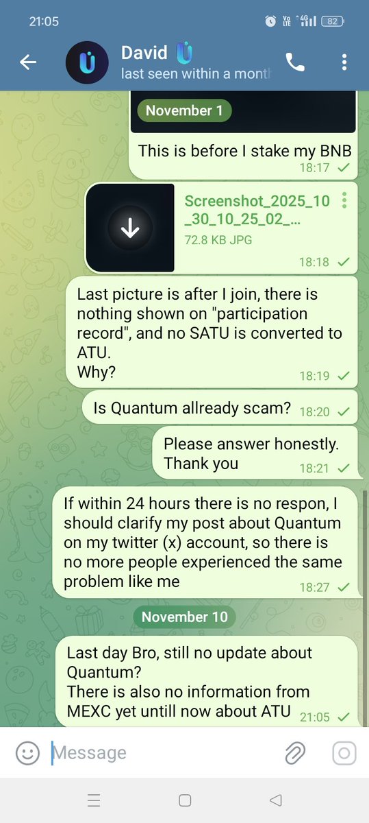 wah_you511's tweet photo. Scam Alert !
Quantum Wallet (ATU) is done. There is no official announcement from them until November, 11, 2025, also no listing on MEXC.
Unfortunately also no respon from their support.
#ATU #QuantumWallet #ScamAlert https://t.co/xdY3FXUIva