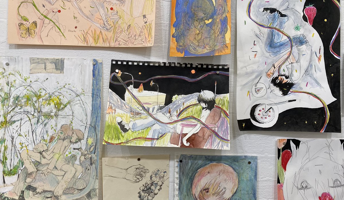 between galleryででするなさんのドローイングをみました🍰