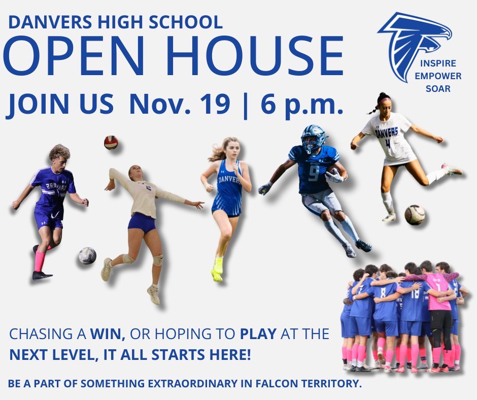 Every sport is a chance to grow—whether you're stepping onto the field for the first time or a master of the game, your journey matters and your team is waiting.

Danvers High School offers 46+ sports teams to play, compete and go next level.