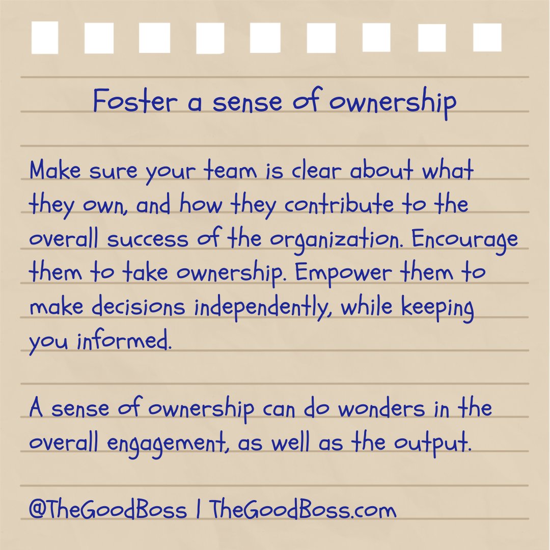Foster a sense of ownership