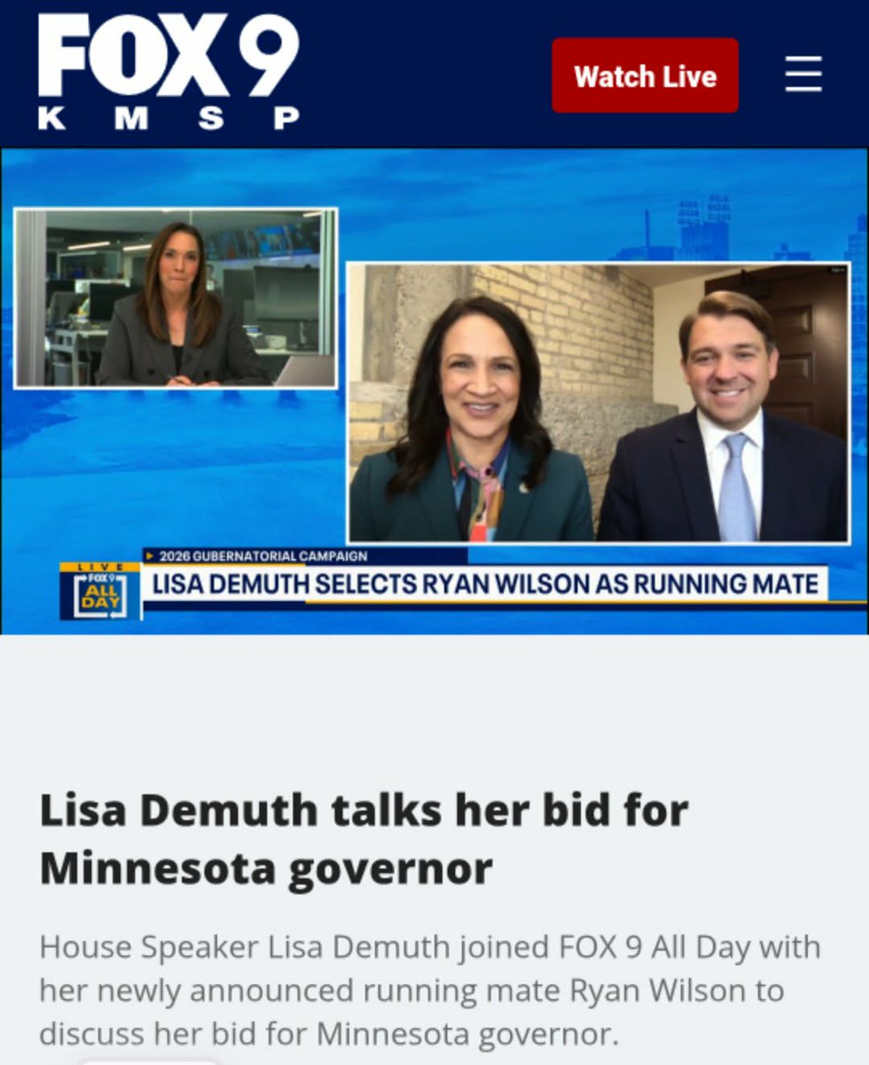 I have four children and seven grandchildren. My running mate Ryan Wilson has five kids of his own.

We're running for governor to ensure all kids will have a stronger, better Minnesota than the one that two terms of Tim Walz has left us with today: 

fox9.com/video/1738442