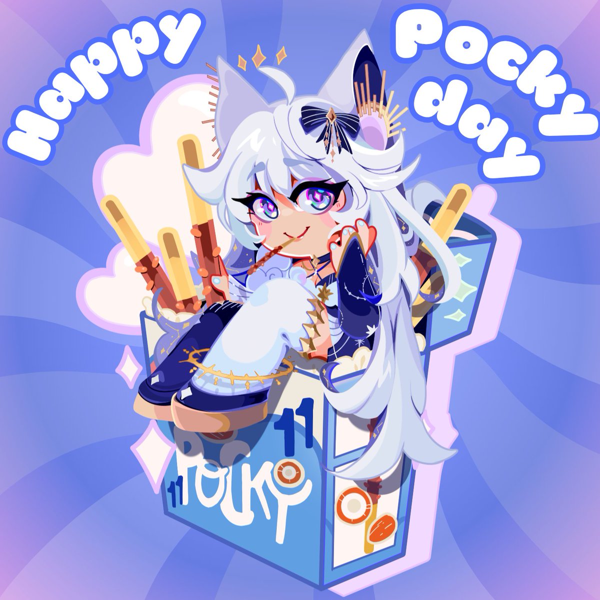 🩵Won't you play the pocky game with me???🩷

Happy Pocky Day! 
11.11
🤍