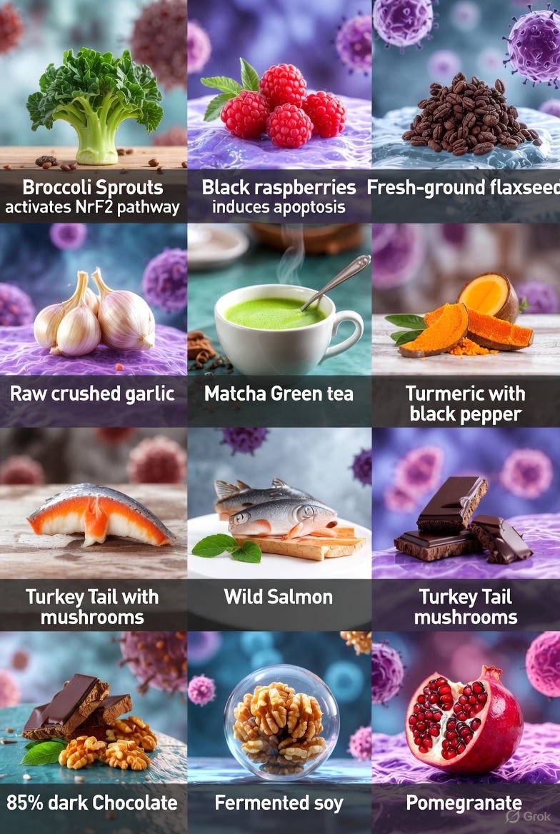Best, evidence-based foods that fight cancer.   A balanced diet is crucial, as there is no single food cure-all. @ grok “ top cancer fighting food” . This is NOT Medical Advice **