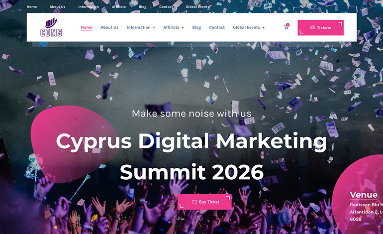 CSSLight's tweet image. #Featured of the Day 11 Nov 2025
Cyprus Digital Marketing Summit
by Andreas Ioannou
csslight.com/website/71291/…