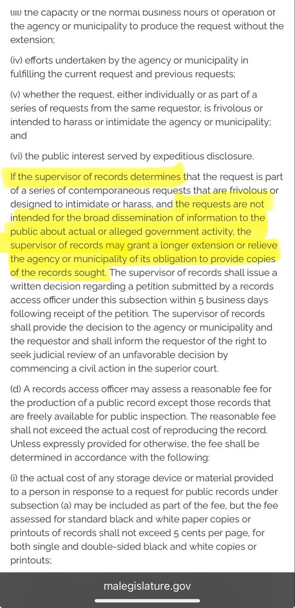 For all the folks claiming that FOIAs are being used as harassment (lol), please familiarize yourself with the law. 

The entire point of public records is for broad dissemination of information to the public (like on X) about actual or alleged government activities. In fact, if