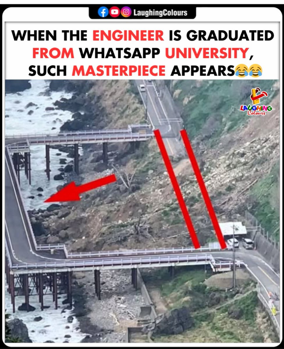 LaughingColours's tweet image. Engineering gone wrong again 🤦‍♂️

#EngineeringFail #FunnyMeme #WhatsappUniversity #ConstructionFail #LaughingColours #ViralComedy