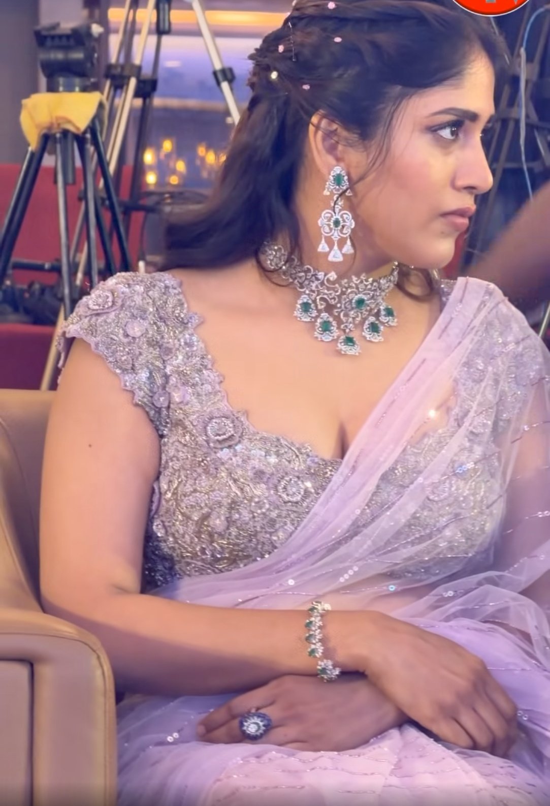 Chandini Chowdary Cleavage  and boobs show