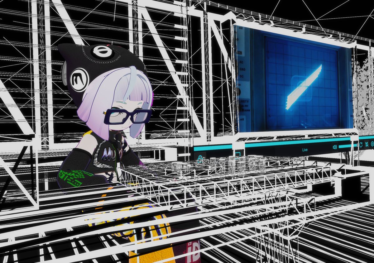 KarinaMaenashi's tweet image. #N9_VRC 
ナイスエクスペリメンタル⚗️
DJで曲を掘る時以外は、Experimental Ambientな音楽を背景にお仕事をしていることが多いのですが、このイベントではノイジーな要素や映像も相まって普段聴いていているタイプとはまた違い、インスピレーションが湧いてきて個人的に好きなイベントでした✨️