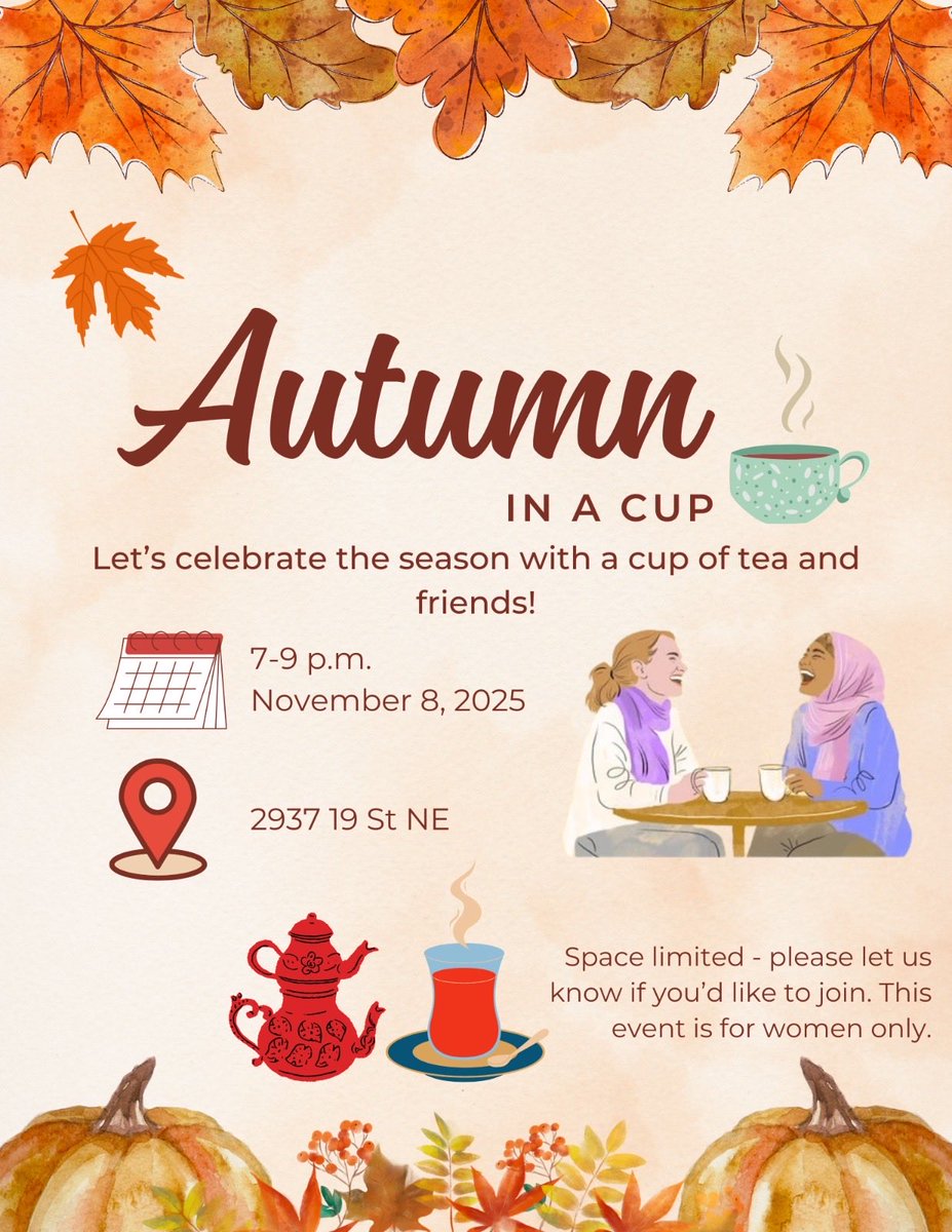 ATIC_Calgary's tweet photo. What a lovely evening it was! ☕✨
Our Autumn in a Cup gathering brought together wonderful women, warm tea, and even warmer conversations.🍂
Thank you to everyone who joined and helped make this cozy night so special!💛#AutumnInACup #CommunityConnections #TeaTime #CalgaryEvents https://t.co/SwMneQocaH