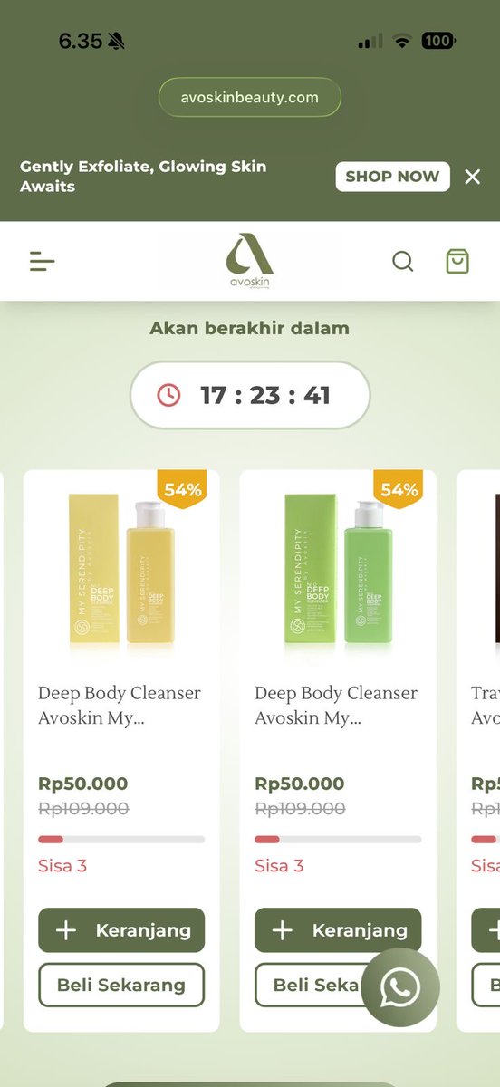 SPECIAL FLASH SALE SERBA 50K  from <a href="/avoskinbeauty/">Avoskin Official</a> 🥳

✨ MY SERENDIPITY NO.0 DEEP BODY CLEANSER 200 ml 

✨ MY SERENDIPITY NO.1 DEEP BODY CLEANSER 200ml

✨ Miraculous Retinol Toner 20 ml

Grab faaaast! 🏃‍♀️💨