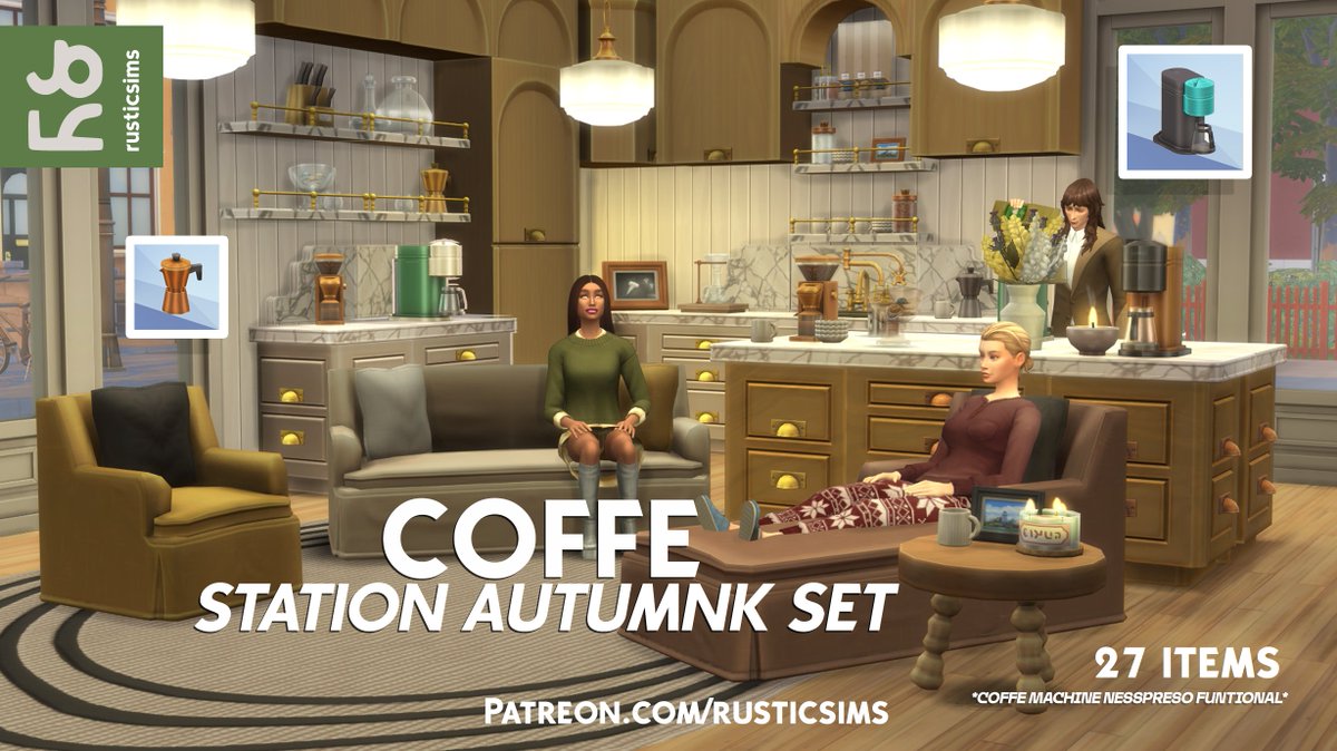 rusticsims's tweet image. #Coffee Station -SET  | Autumnk ☕️
#TheSims4 

Early Access on my Patreon✨
☕️27 Items
☕️Coffe Machine #Nesspreso funtional
patreon.com/c/rusticsims

#Sims4Cc #Sims4