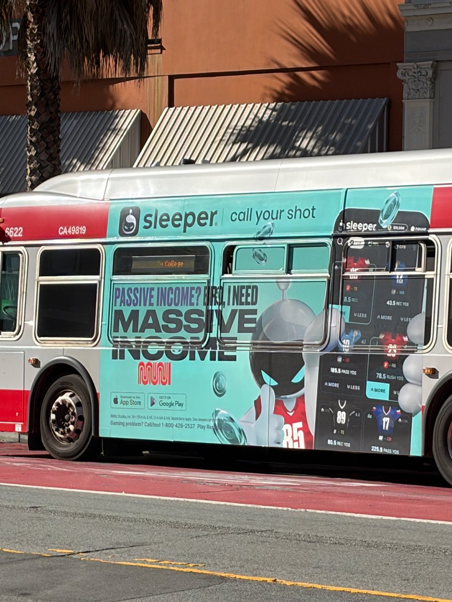 alexeyguzey's tweet image. .@sfgov this is shameful. running ads promising &quot;massive income&quot; by a mobile gambling app. simply shameful.