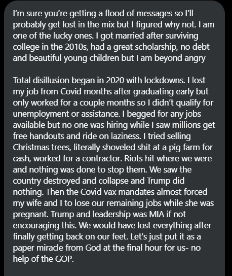 honestpollster's tweet image. Night of the Fan Mail:
This is bad.  Trump destroyed a LOT of good will tonight.

Trump &apos;47 - meme slop?