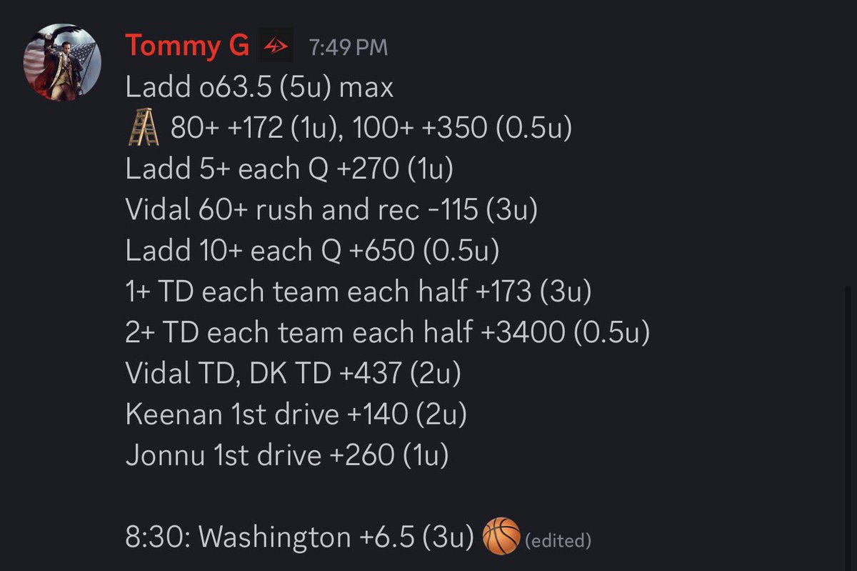 If you’re taking picks from someone that each post has (edited) on it, you are already losing to the dishonesty!

👀 Washington loss disappeared

If you’re tired of losing and being lied to, hit me up and I’ll hook ya up with us. 100% transparent and no bull shit! 

#GamblingX