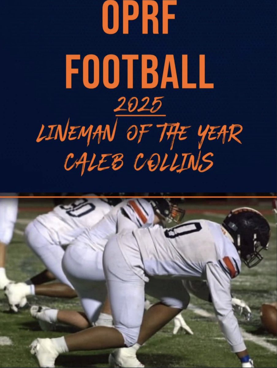 Proud to announce I was selected Linemen of the year by <a href="/oprffootball/">OPRF FOOTBALL</a> !! 
Thank you OPRF for a great 4 years. #itsagreatday