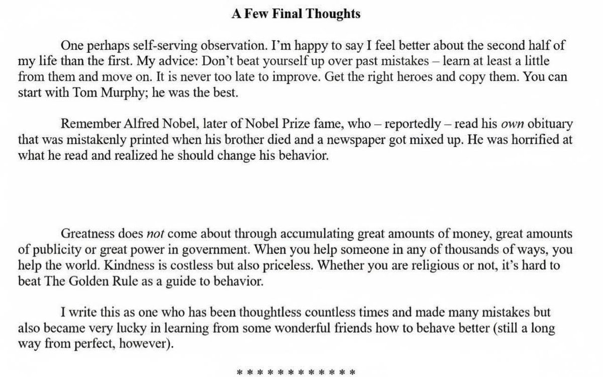 rushbl's tweet image. A para from Warren Buffet in his final letter to his shareholders. Spotted and shared with me by Motilal Oswal.