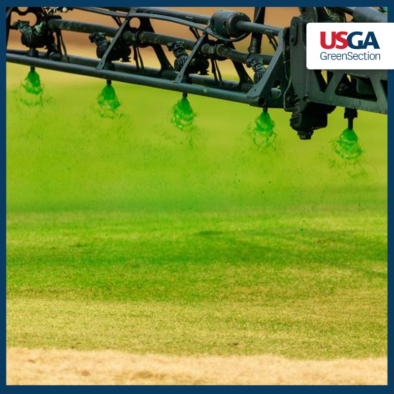 USGAGrnSection's tweet photo. Turf colorants are a practical and cost-effective way to give dormant warm-season turf a green color through the winter, but there is an art to these applications 👇
