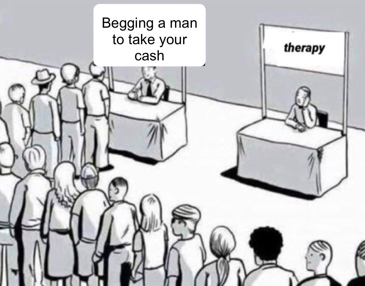 When your life is falling apart around you, you can always count on findom to be there.

With a wide variety of advanced techniques for cash extraction, findom will bring you to bliss and will either lift you towards your purpose, or bring you to the lowest you will ever be.