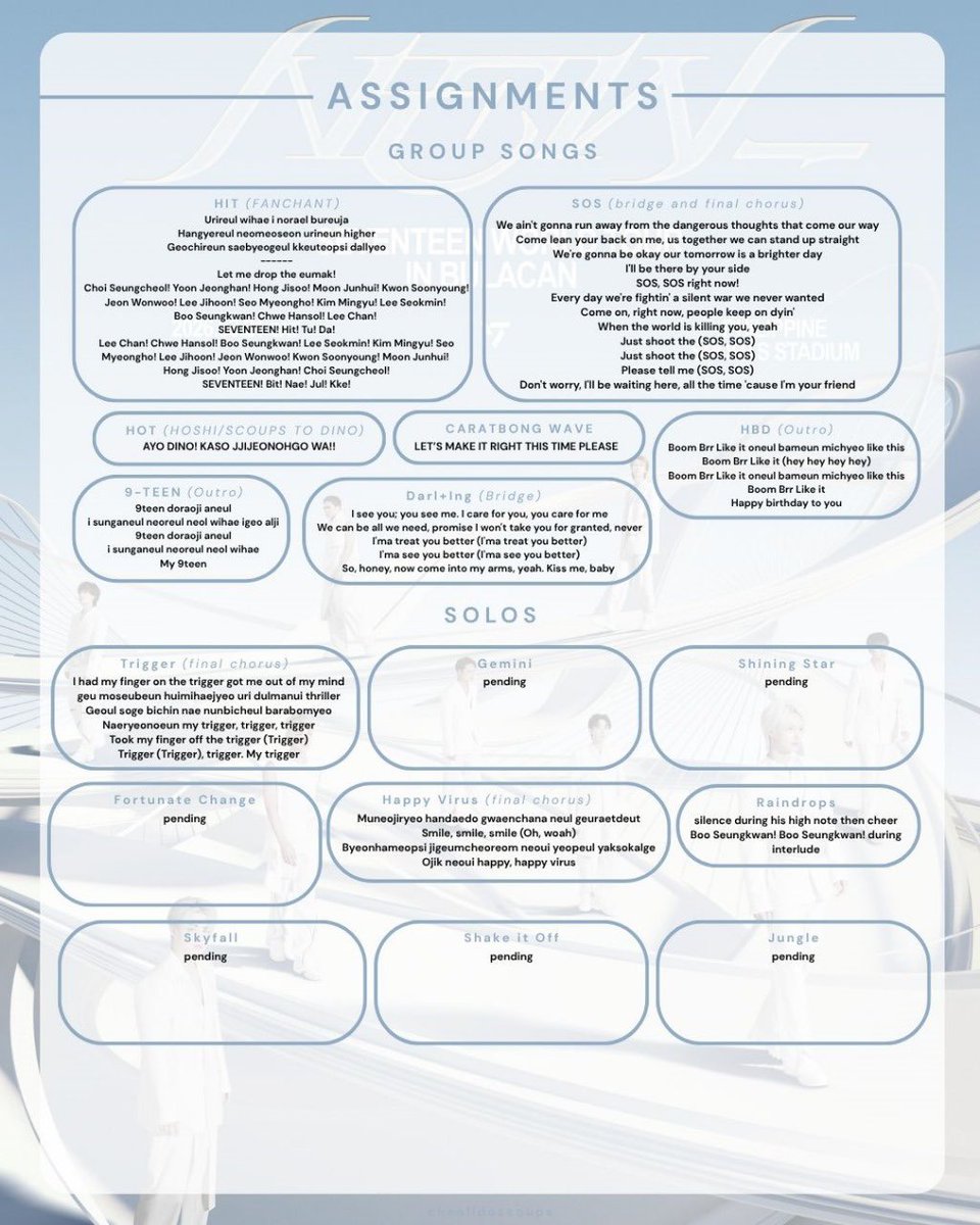 cheolidoscoups's tweet image. hello guys hahahaha so gumawa ako ng kodigo ng assignments na sinuggest niyo here sa thread

ANG DAMI PANG KULANG SA MGA SOLO HAHAHAHA HELP 😭