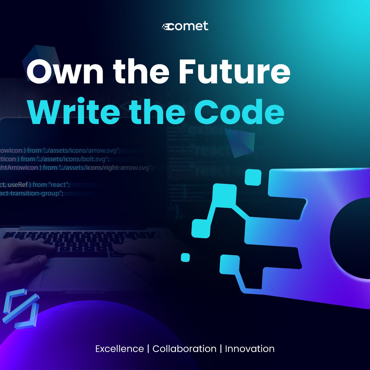 CometWeb3Studio's tweet image. At Comet, we build with purpose, shaping the next era of Web3 through Excellence, Collaboration &amp;amp; Innovation. 

Let’s create what’s next together.  

#Web3 #Builders #BlockchainDevelopment #FutureisNow #OwnTheFuture #Crypto #Innovation #CryptoBuilders