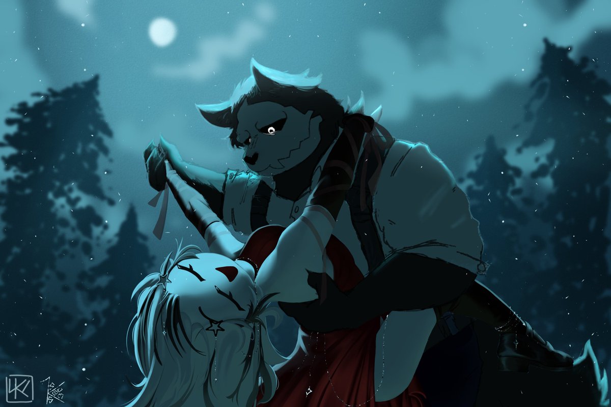 Kamley_W's tweet photo. Me And MrWolf 🐺🌕
#drawings #illustration https://t.co/it1Y7U26dk