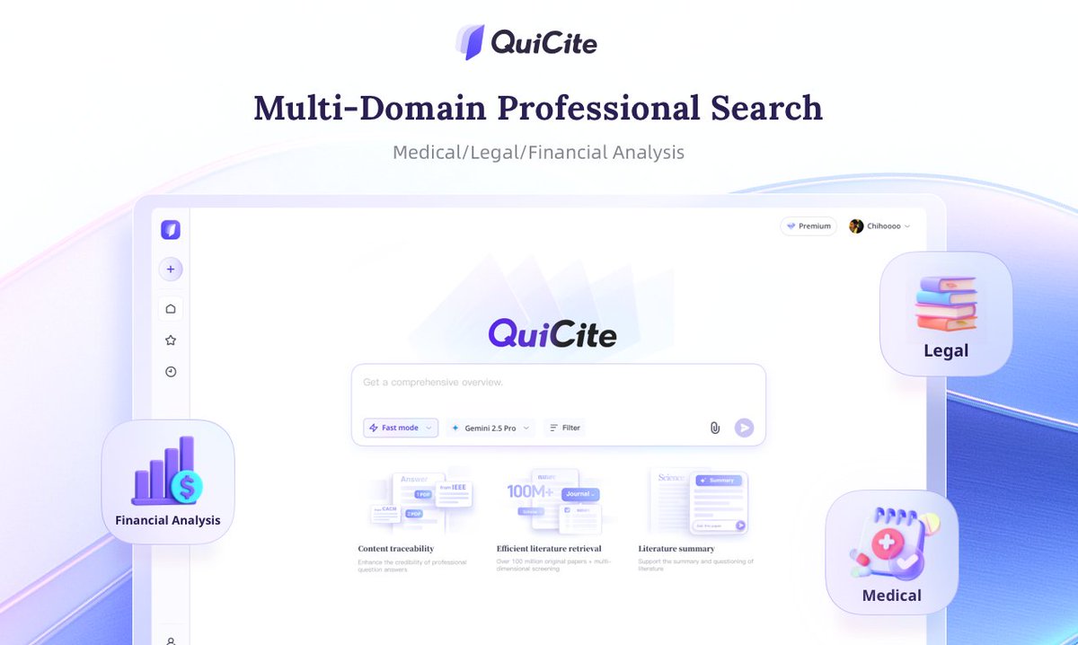quicite_pd's tweet photo. Stop drowning in research. 

Master new topics in 5 minutes with QuiCite.

1. Trace Sources: 100M+ professional paper database.

2. Ask Experts: Answers for multiple fields.

3. AI Tutor: Professor-level help for any question.

#QuiCite #AI #Research #Academia #Students #Homework https://t.co/V1d5HXVS2e