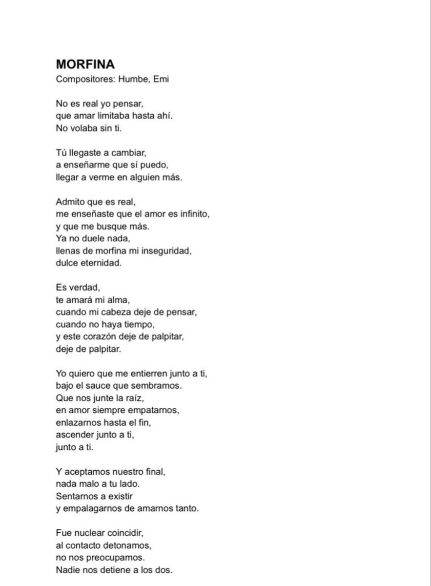 El amor debería sentirse como “Morfina” de Humbe.