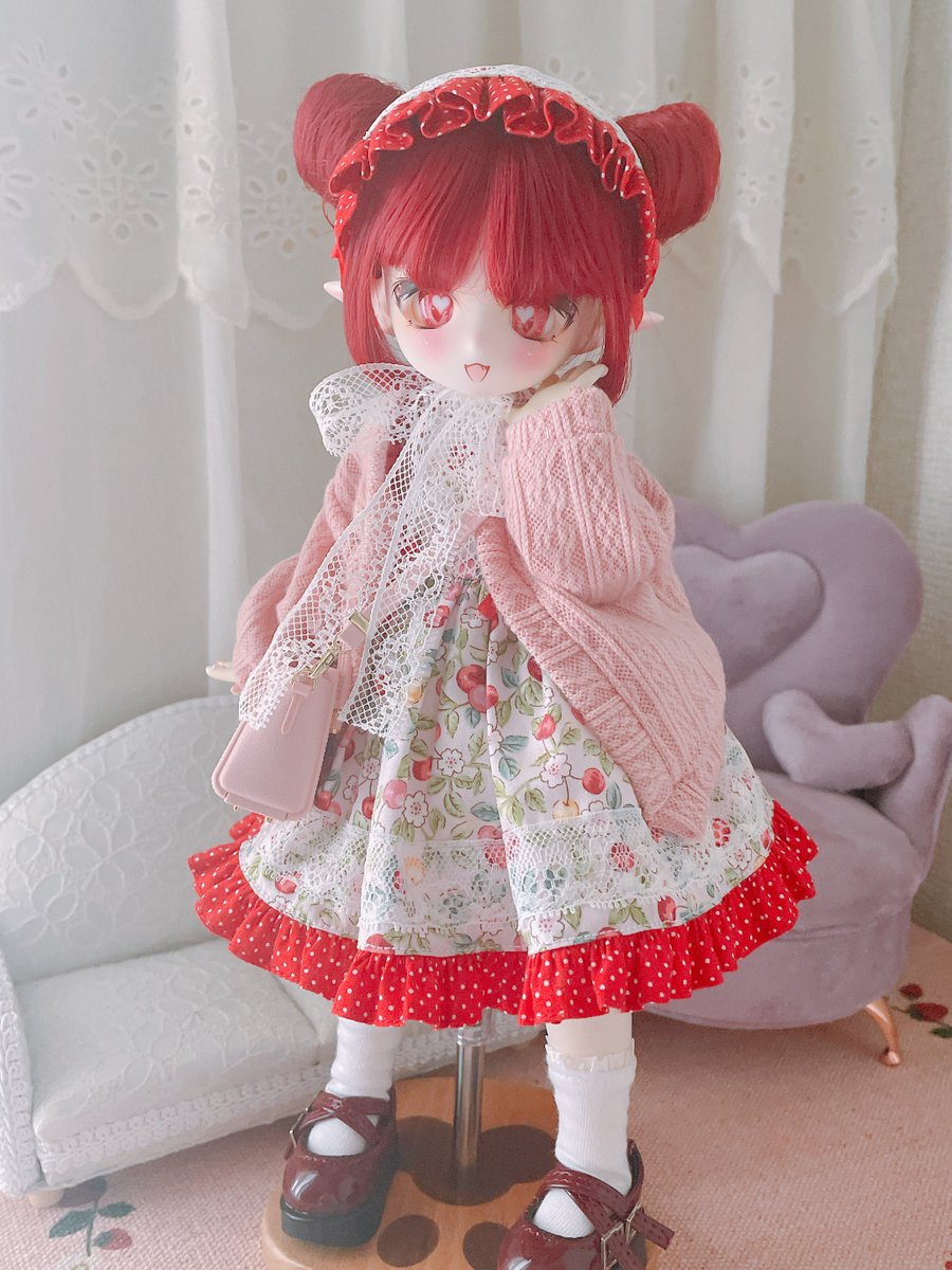 てみちゃんに教えてもらったカーディガンぽってりしてめっちゃかわい(⸝⸝◜𖥦◝⸝⸝)💓