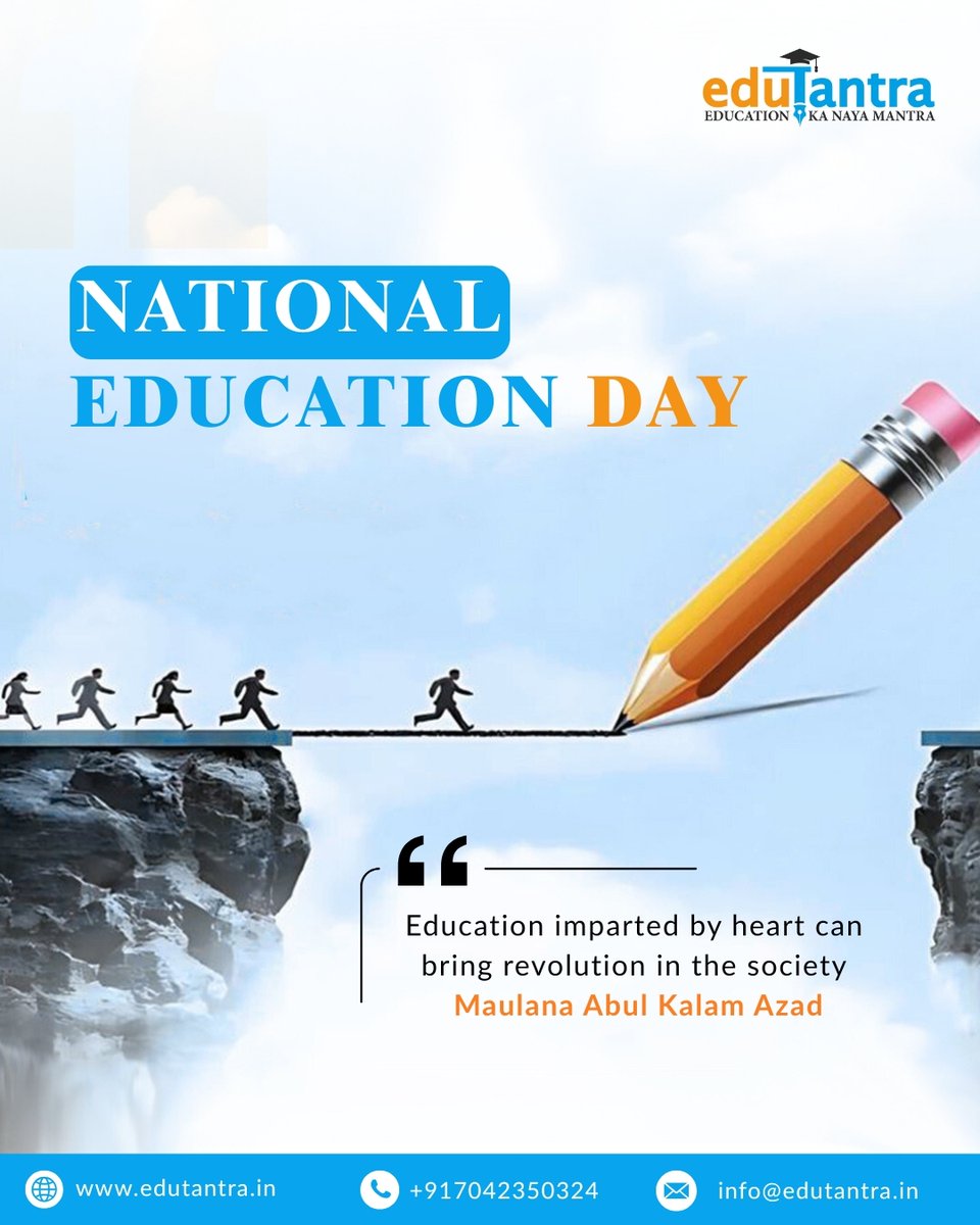 Edutantra1's tweet photo. At Edutantra, we believe that true education is about inspiring minds and touching hearts. This National Education Day, let’s celebrate the power of learning that transforms society from within.

#nationaleducationday #educationday2025 #maulanaabulkalamazad #Edutantra https://t.co/I3FxIBn6xN