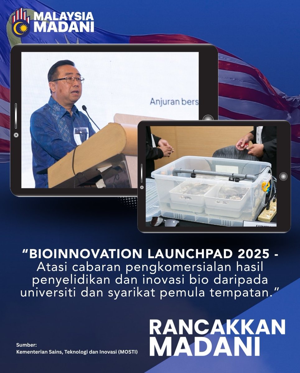 𝐑𝐀𝐍𝐂𝐀𝐊𝐊𝐀𝐍 𝐌𝐀𝐃𝐀𝐍𝐈

#MOSTI #MerakyatkanSains #MenginsankanTeknologi #MengarusperdanakanInovasi #MADANIbekerja #TaatSetia #MalaysiaMADANI #Rakyatdisantuni #RancakkanMADANI 

facebook.com/share/p/1KGf6P…