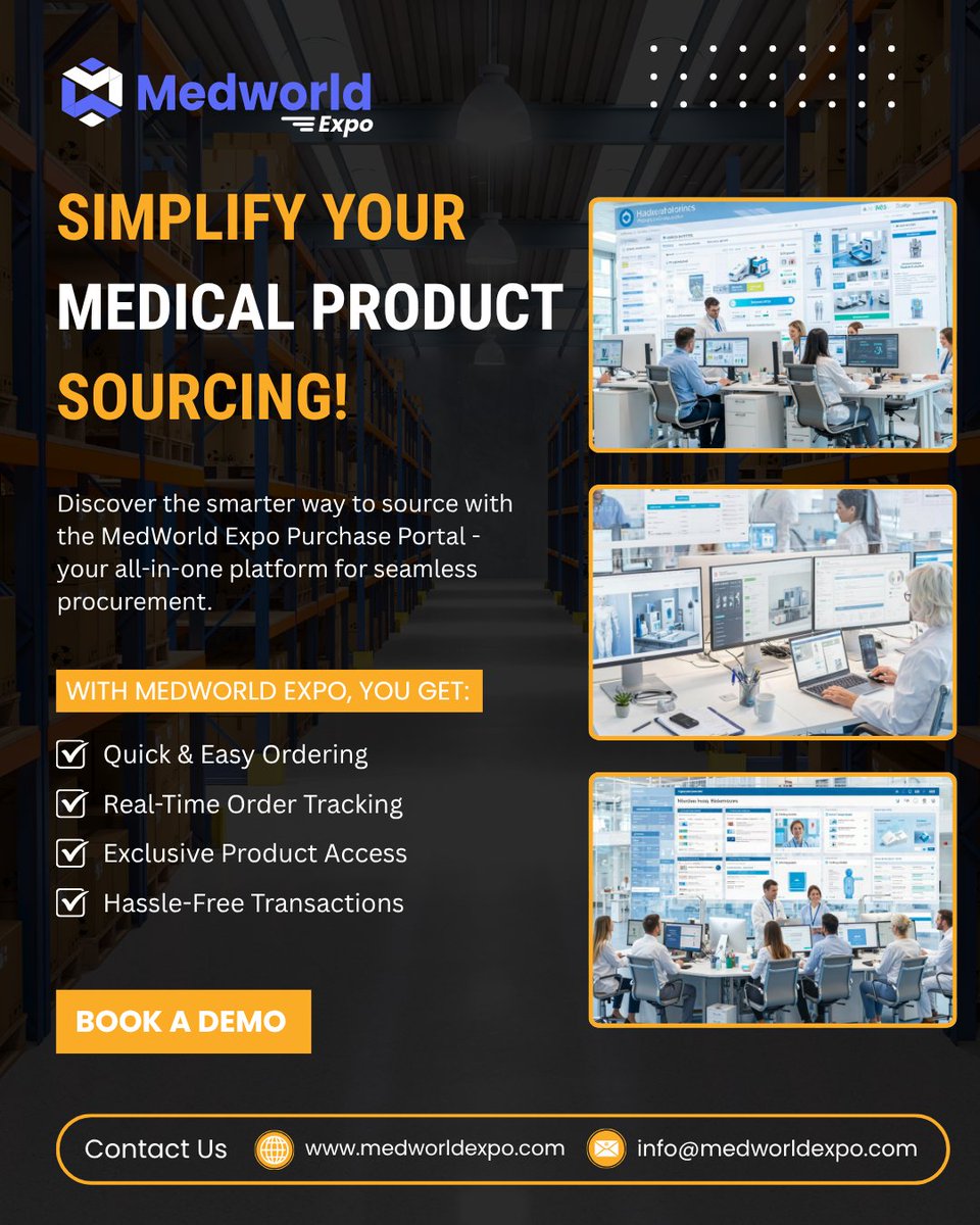 Medworld_Expo's tweet image. 🩺 Simplify your medical product sourcing with #MedWorldExpo 🚀
Quick orders, real-time tracking &amp;amp; verified suppliers — all in one place!
📩 Book a Demo: medworldexpo.com/purchase-portal
#MedWorldExpoJobs #SmartSourcing